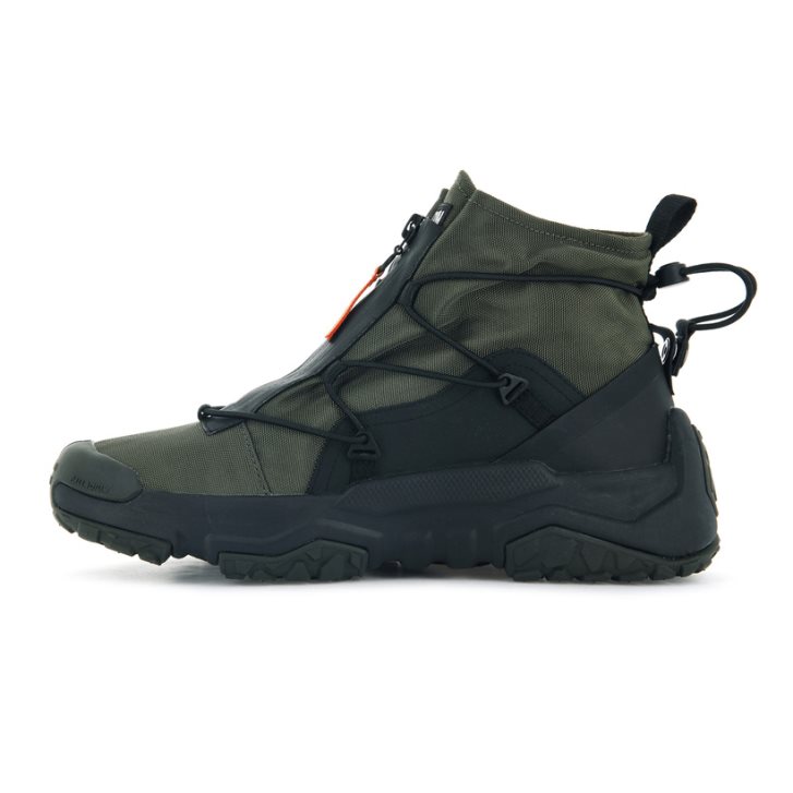Dámské Tenisky Palladium Off-grid Hi Zip Nepromokavé + Olivy Zelené | CZ LFH-69U